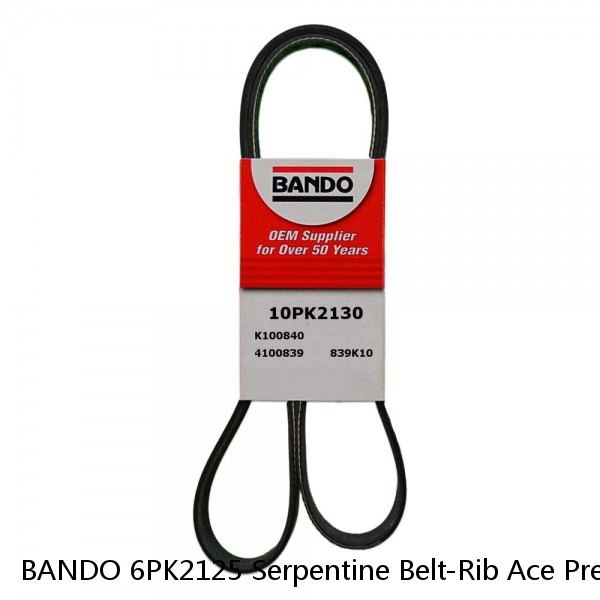 BANDO 6PK2125 Serpentine Belt-Rib Ace Precision Engineered V-Ribbed Belt  #1 image